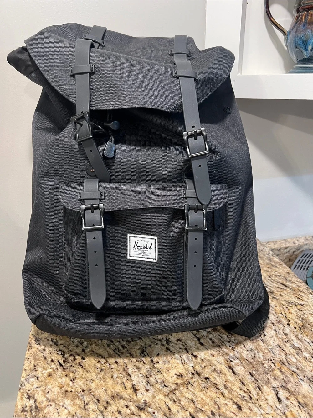 Herschel supply co little America black backpack laptop travel bag
